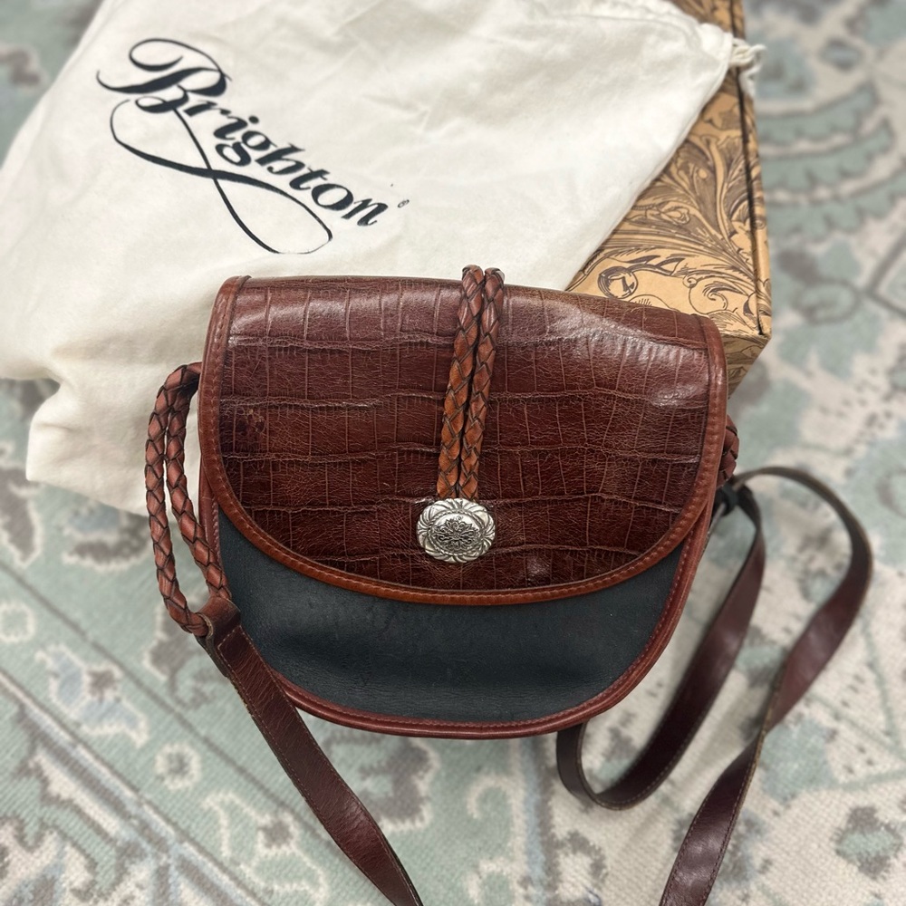 Brighton Elegant Brown and Black Crossbody Bag